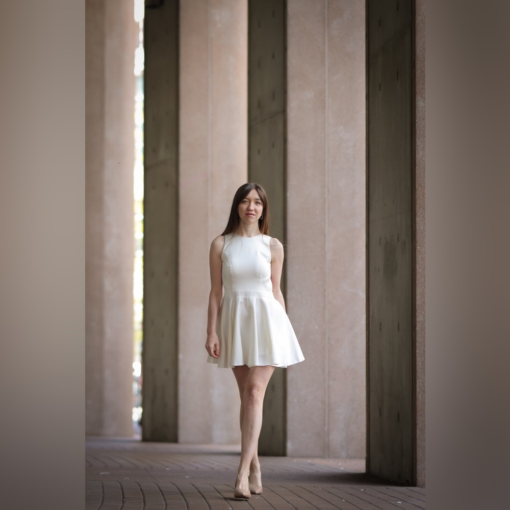 Elegant White Open-Back Dress